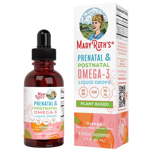 MaryRuth Organics Prenatal & Postnatal Omega-3 Liquid Drops, Orange - 60 ml. | High-Quality Omegas, EFAs, CLA, Oils | MySupplementShop.co.uk
