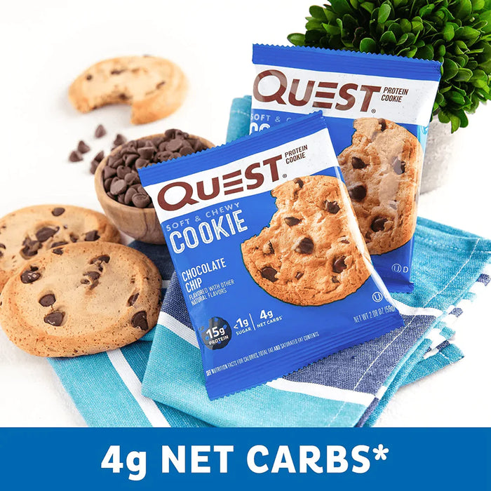 Quest Nutrition Cookie 12x59g Chocolate Chip | High-Quality Bakery | MySupplementShop.co.uk